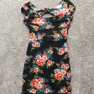 dELiA*s black floral bodycon dress